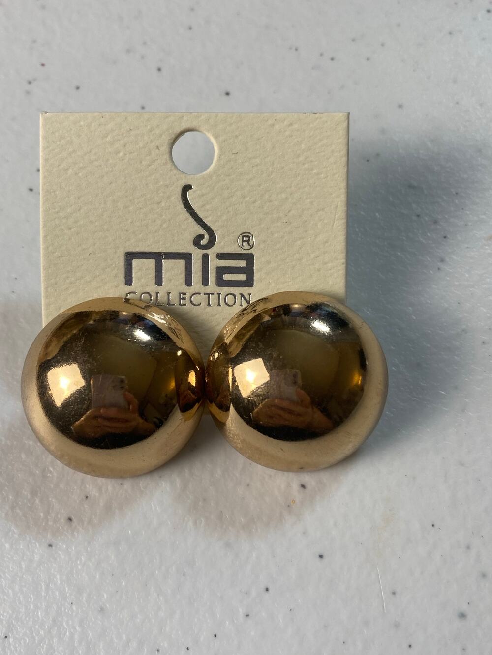 Mia Gold-Toned Large Half-Sphere Lightweight Stud Earrings NWT